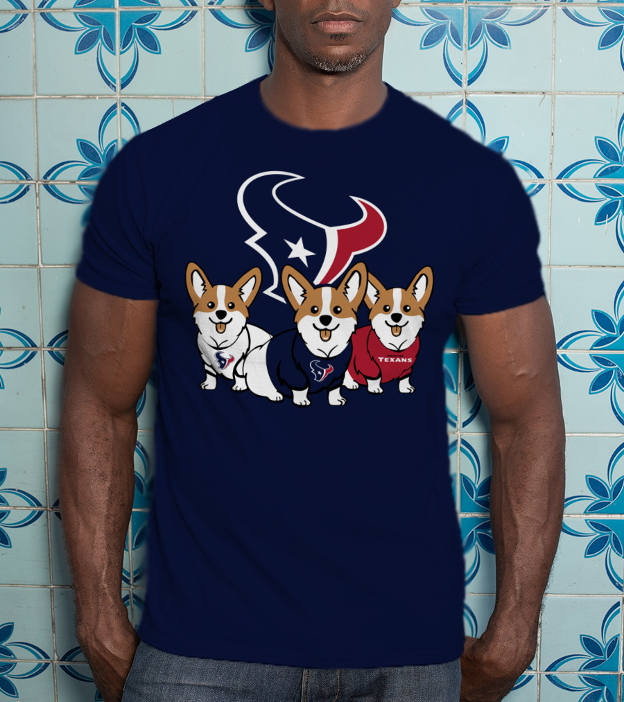 Houston Texans Corgi Trio T-Shirt