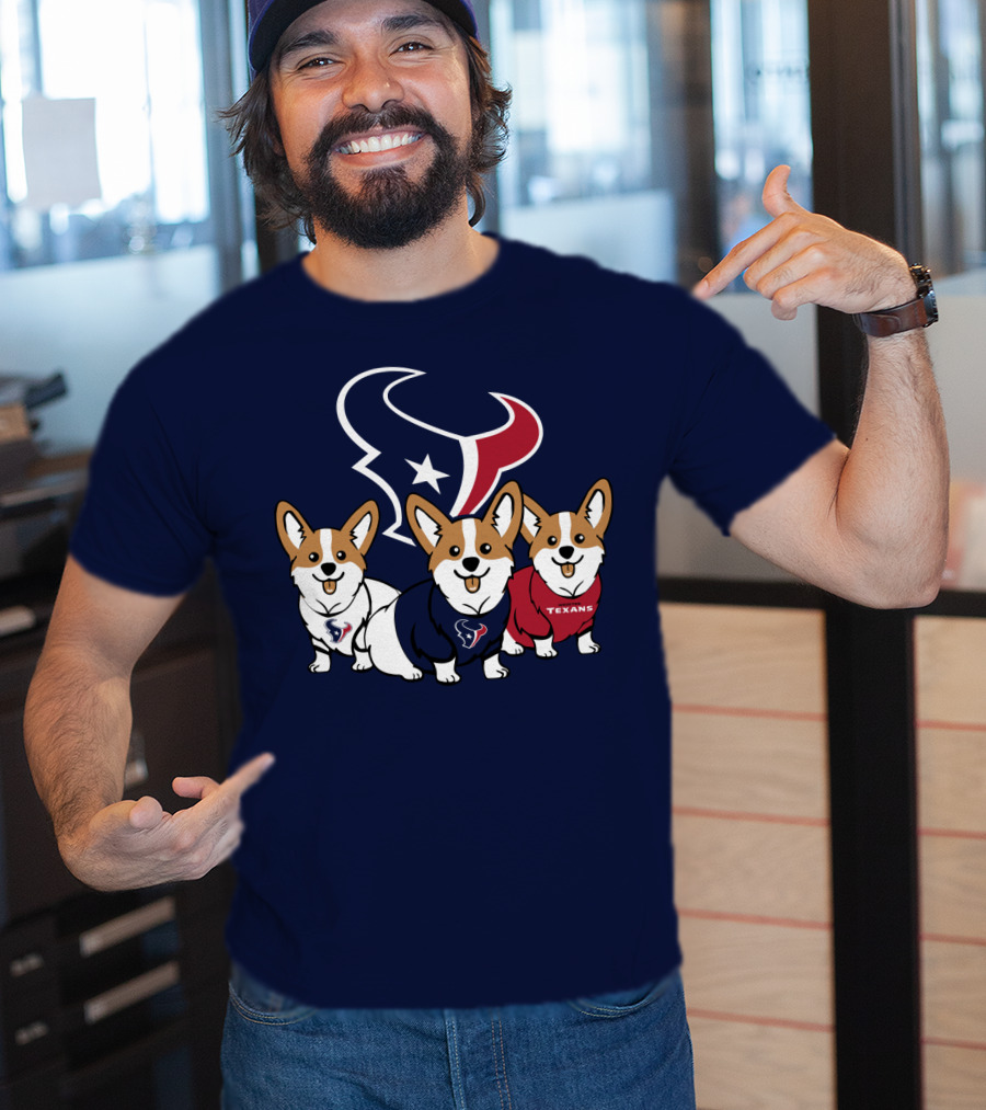Houston Texans Corgi Trio T-Shirt