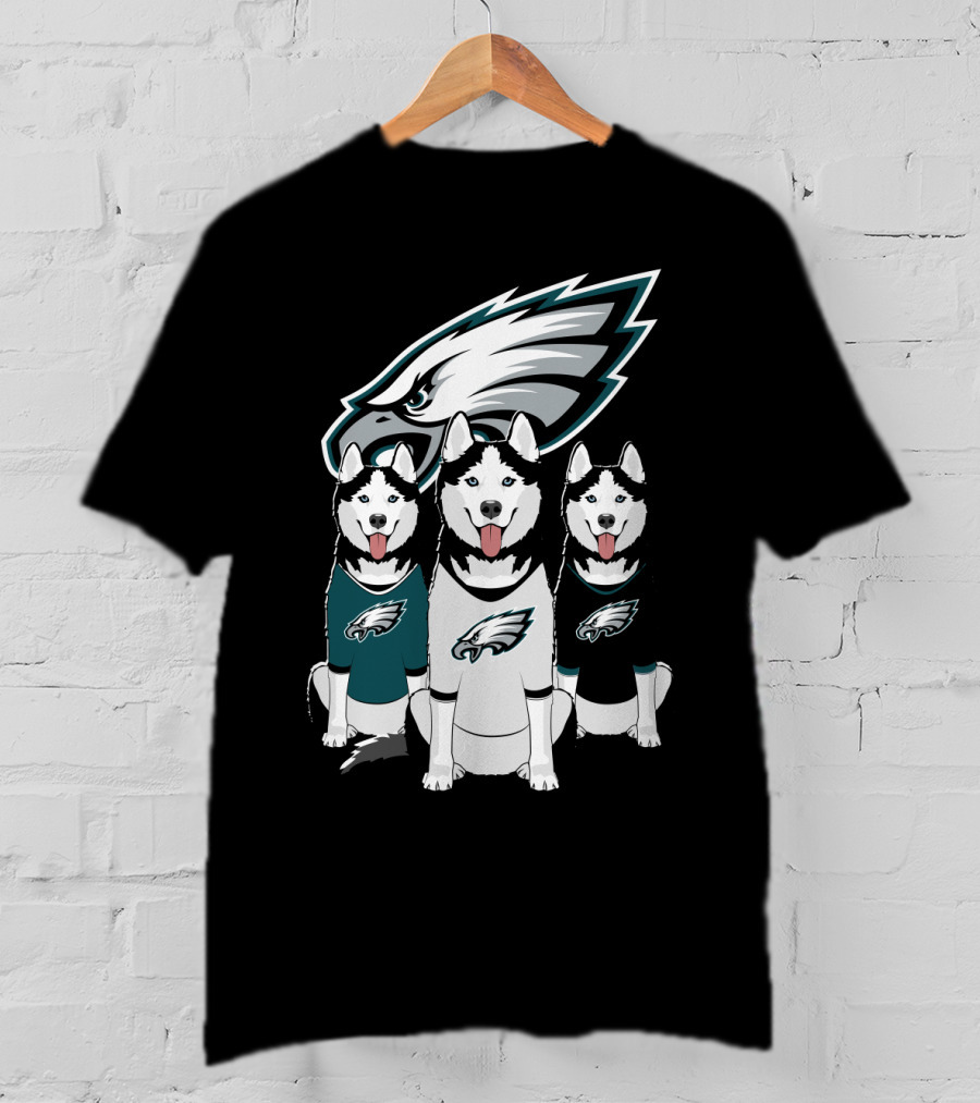 Philadelphia Eagles Husky Dogs T-Shirt