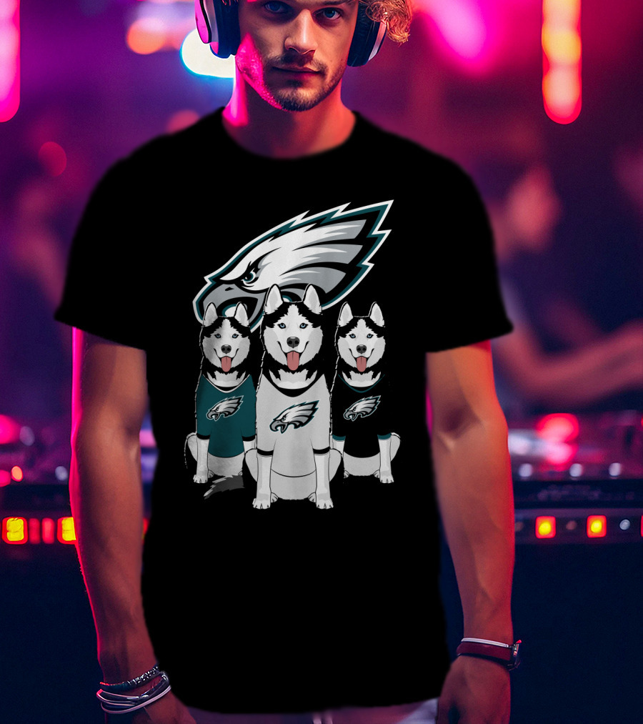 Philadelphia Eagles Husky Dogs T-Shirt