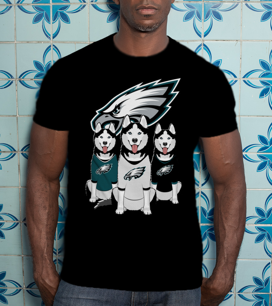 Philadelphia Eagles Husky Dogs T-Shirt