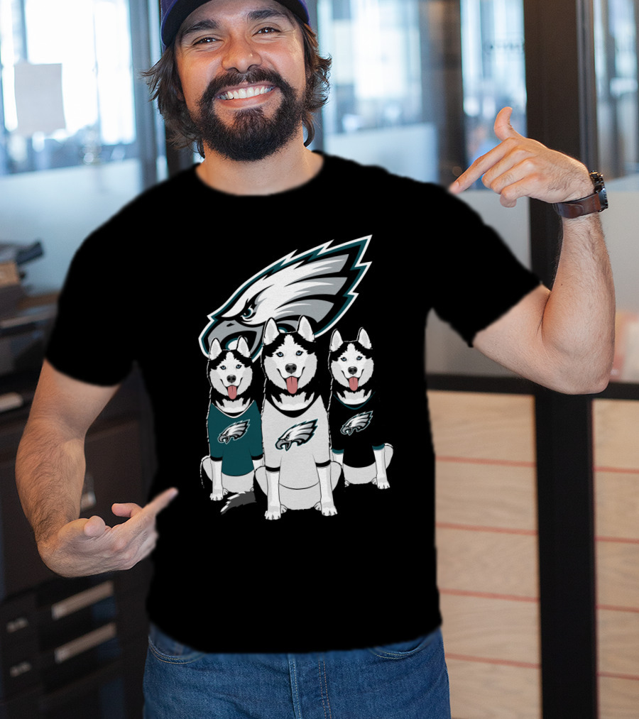 Philadelphia Eagles Husky Dogs T-Shirt