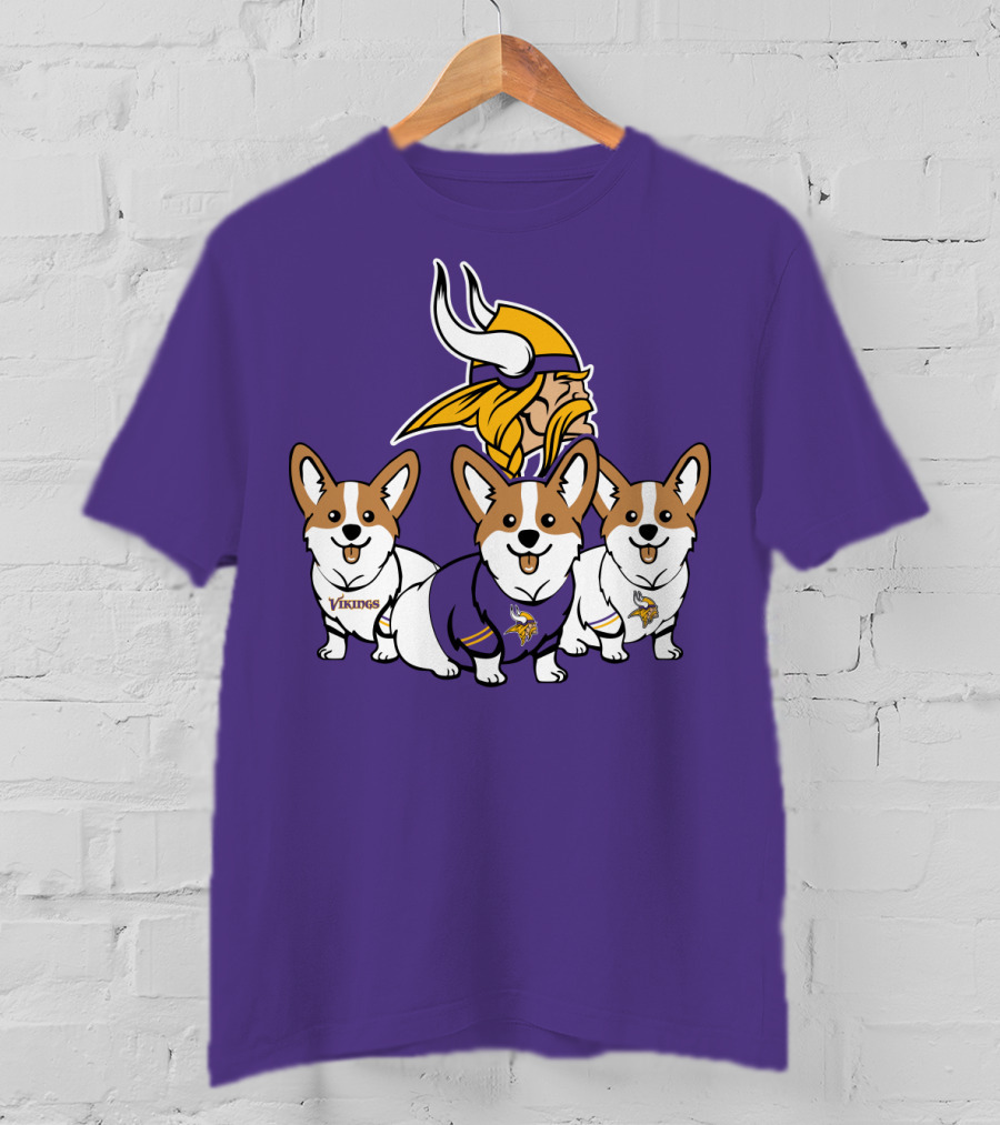 Minnesota Vikings Corgi Trio T-Shirt