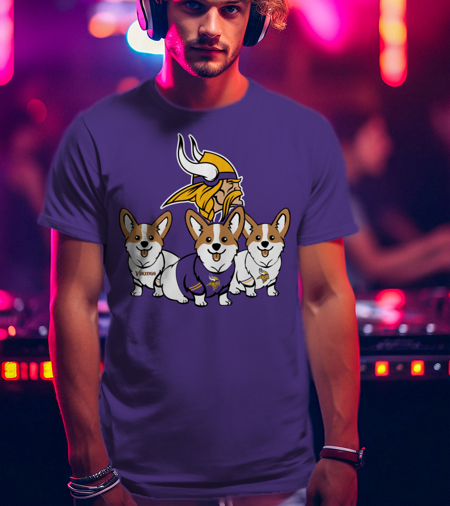 Minnesota Vikings Corgi Trio T-Shirt
