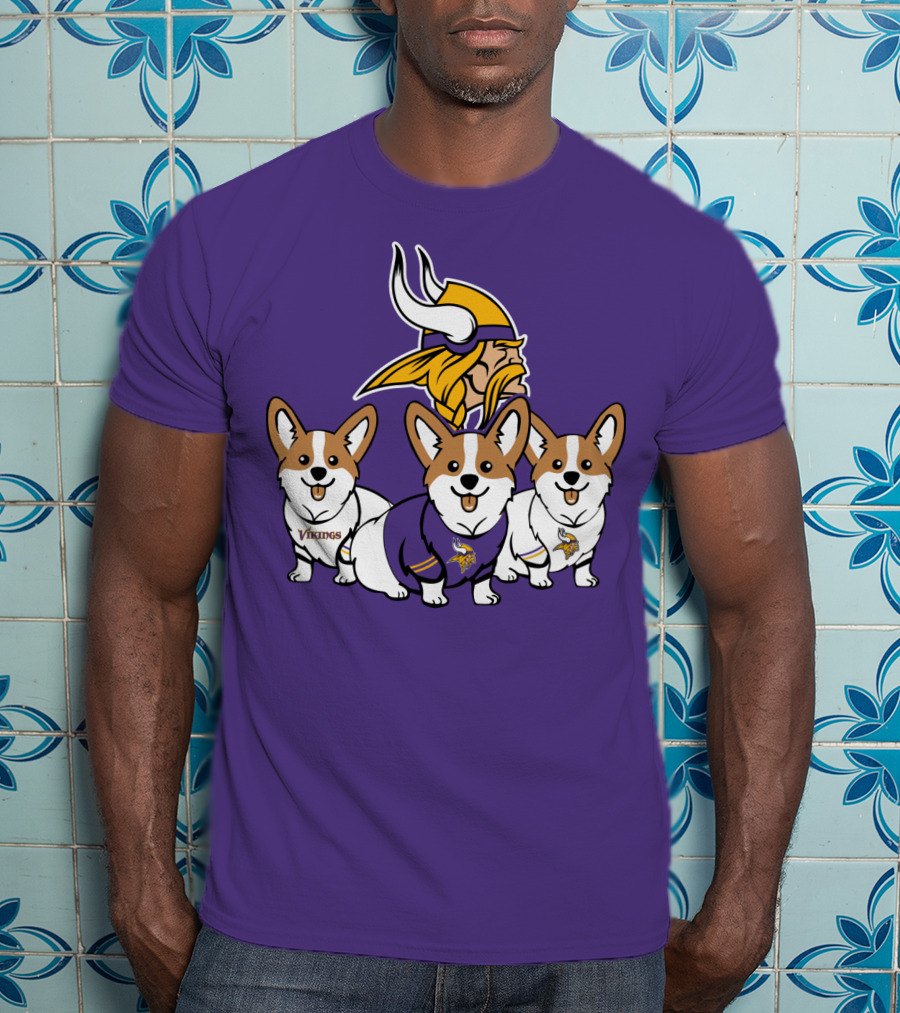 Minnesota Vikings Corgi Trio T-Shirt