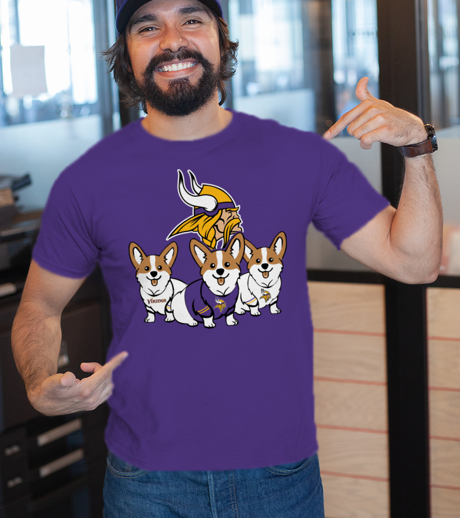 Minnesota Vikings Corgi Trio T-Shirt
