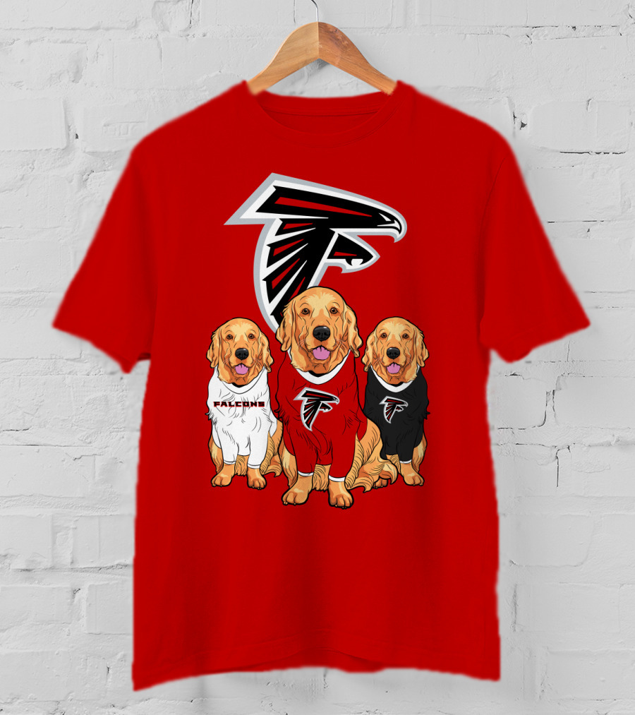 Atlanta Falcons Golden Retrievers Dogs T-Shirt