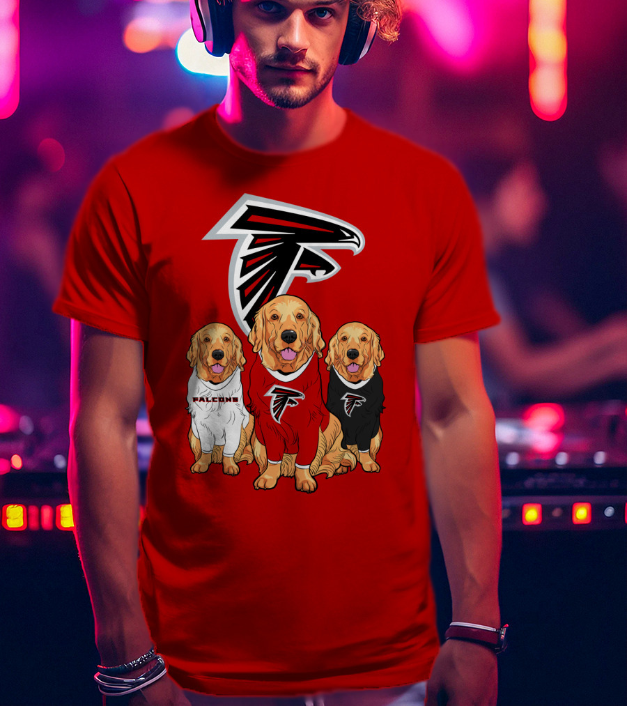 Atlanta Falcons Golden Retrievers Dogs T-Shirt