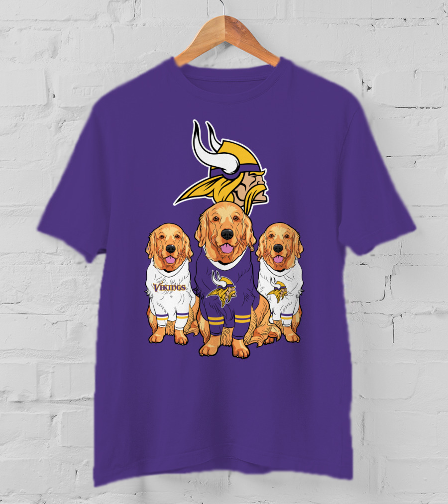 Minnesota Vikings Golden Retrievers T-Shirt