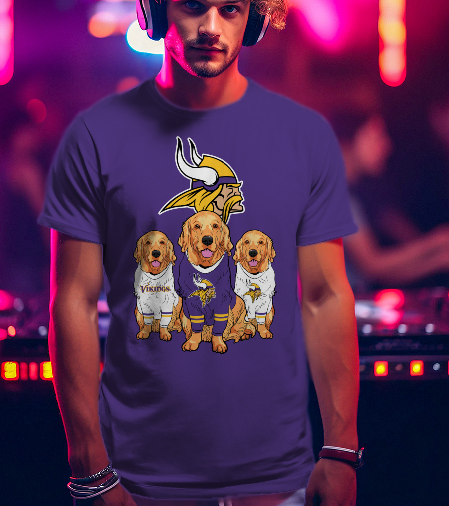 Minnesota Vikings Golden Retrievers T-Shirt