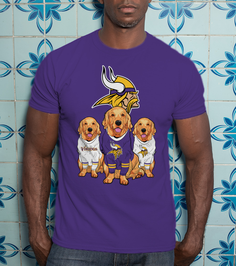 Minnesota Vikings Golden Retrievers T-Shirt