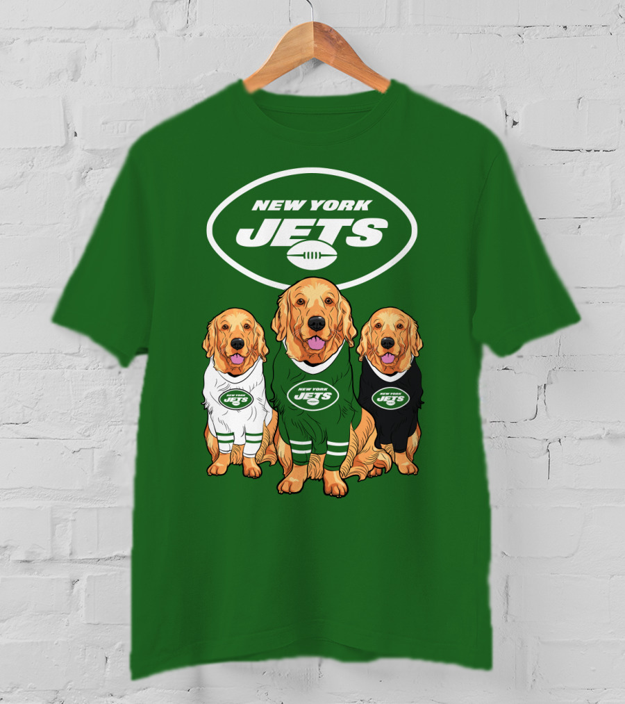 New York Jets Golden Retrievers T-Shirt