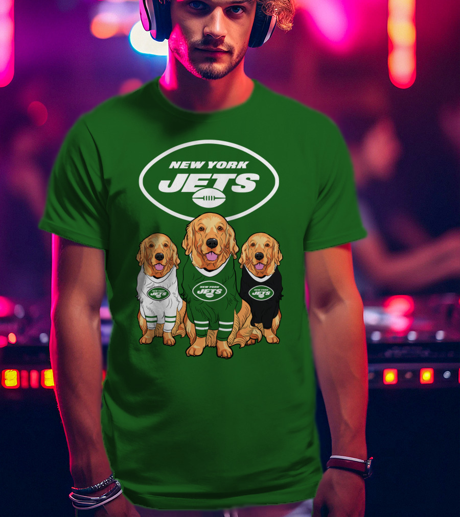 New York Jets Golden Retrievers T-Shirt