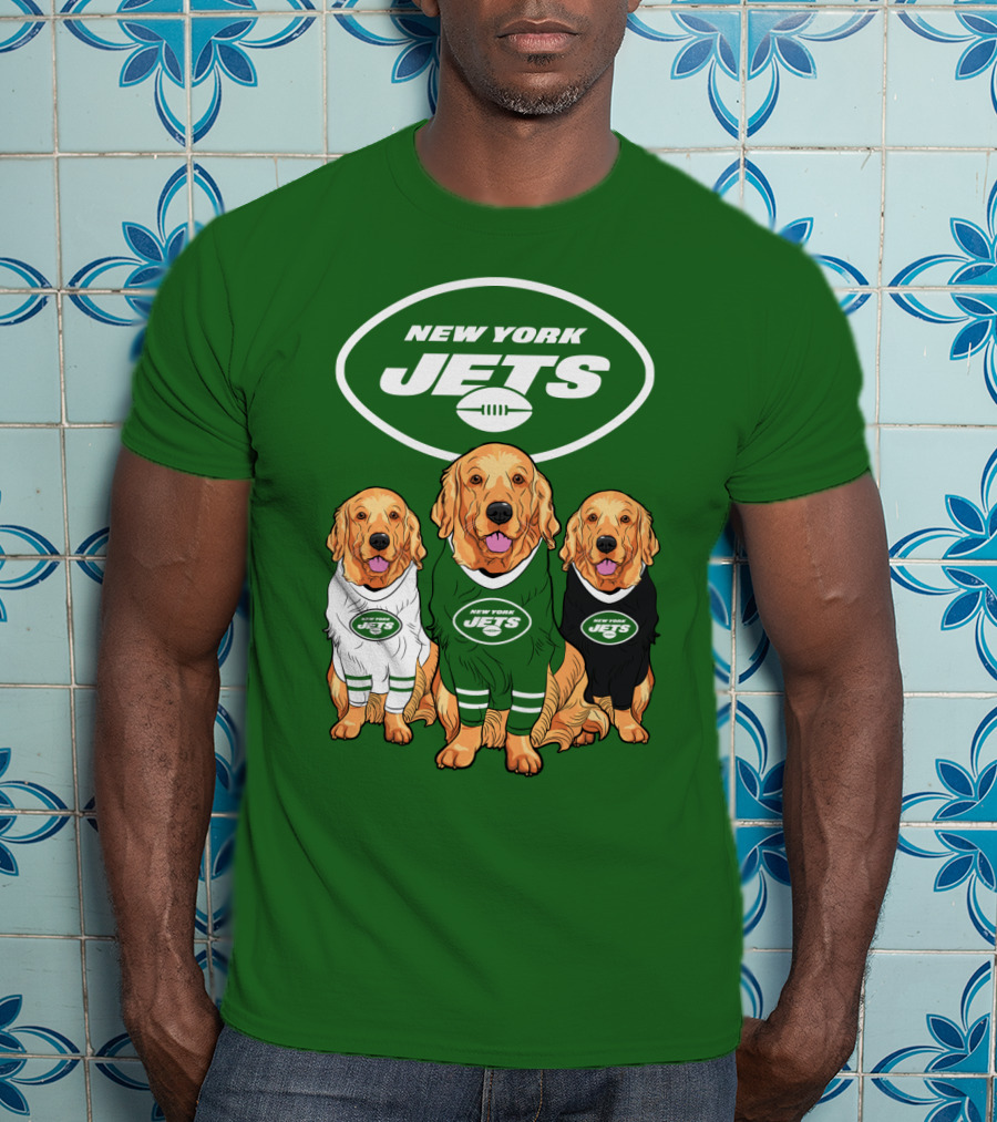 New York Jets Golden Retrievers T-Shirt