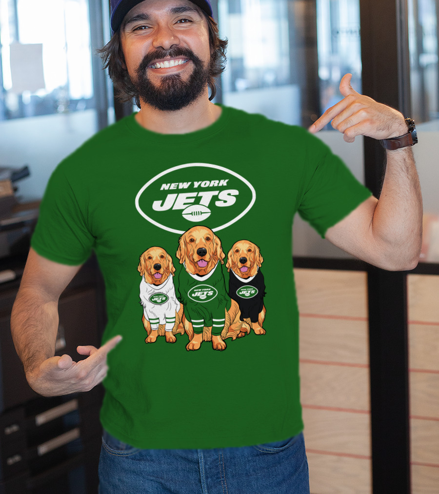 New York Jets Golden Retrievers T-Shirt