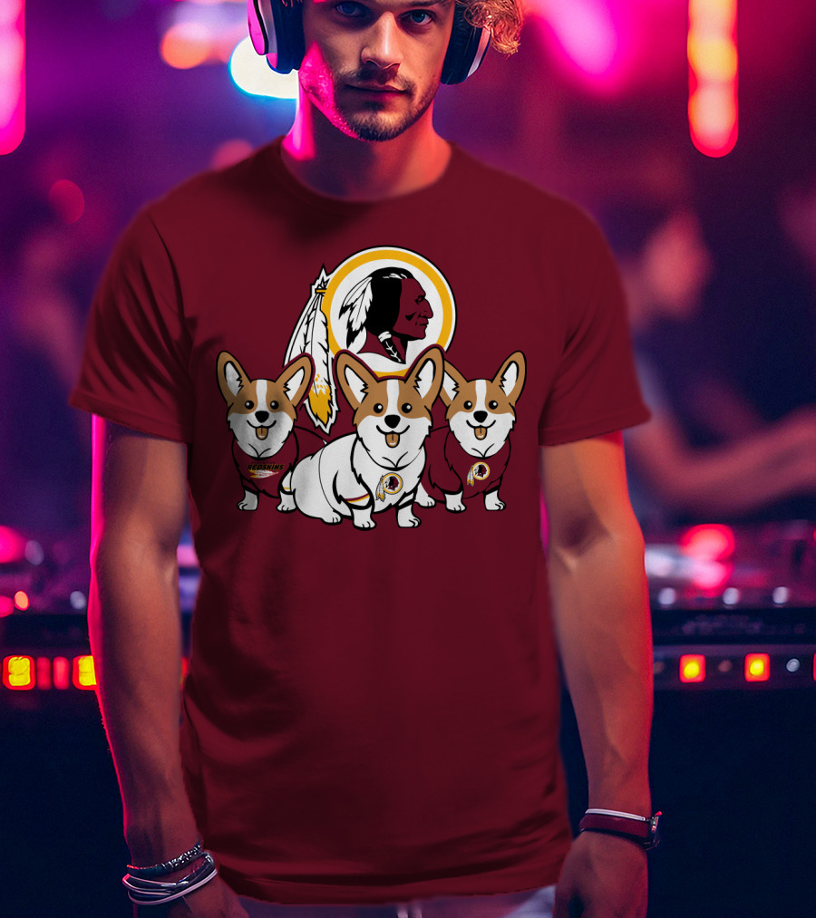 Redskins Corgis Trio Washington Football Team T-Shirt
