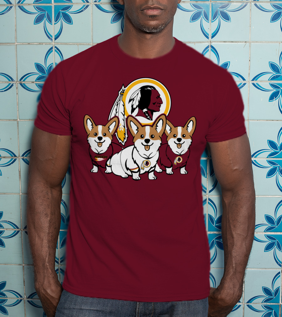 Redskins Corgis Trio Washington Football Team T-Shirt