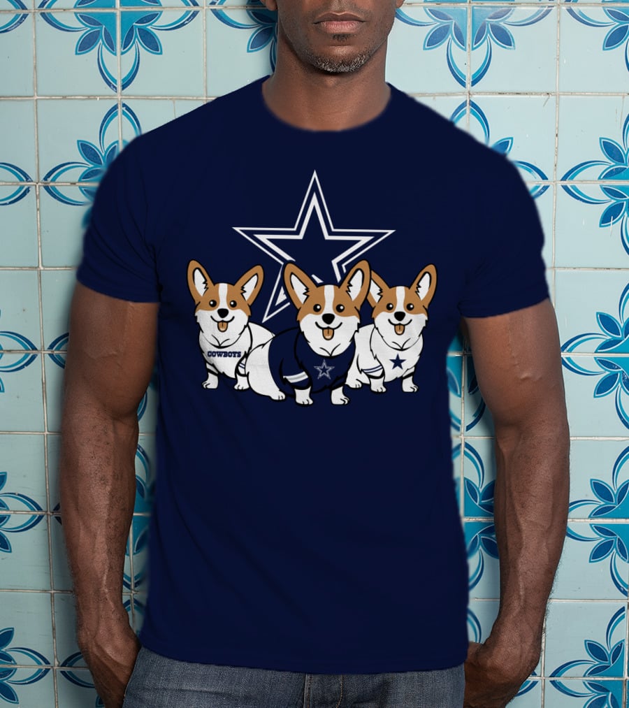 Dallas Cowboys Corgi Trio T-Shirt