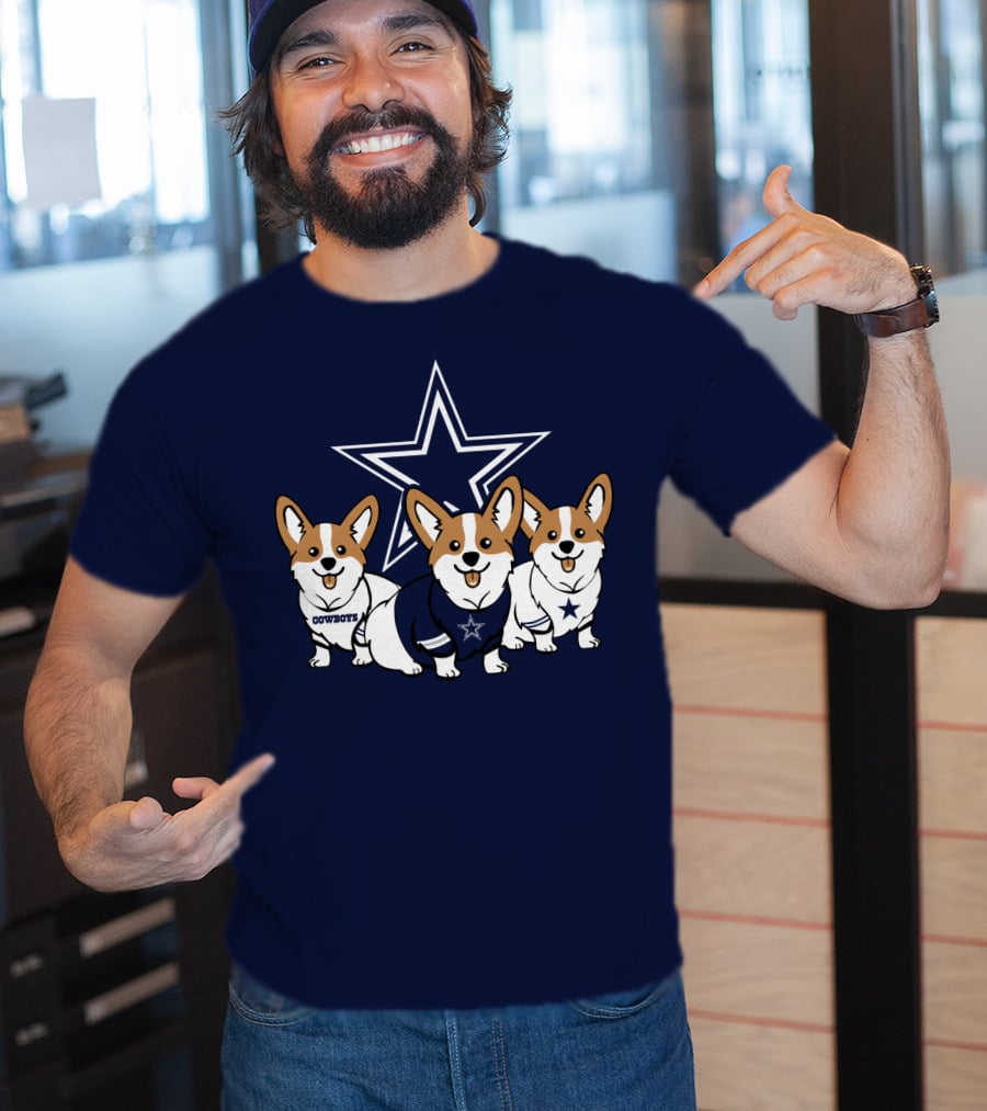 Dallas Cowboys Corgi Trio T-Shirt