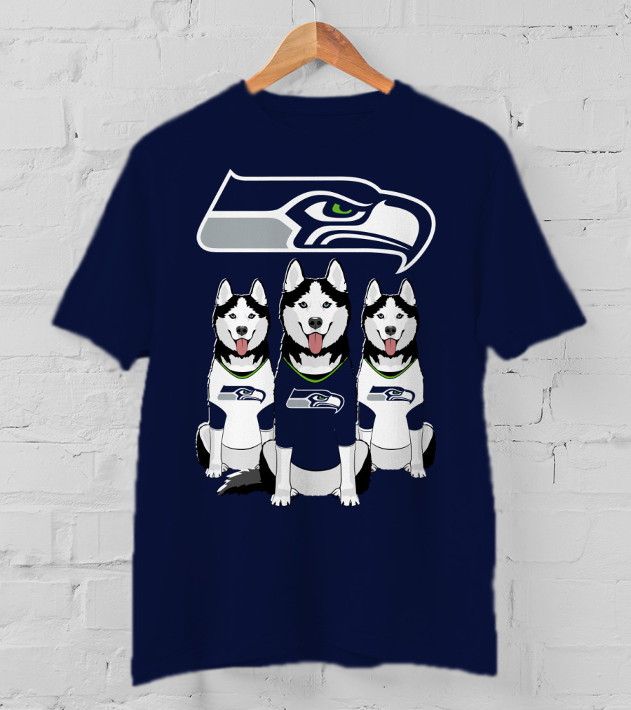 Seattle Seahawks Husky Trio Fan T-Shirt