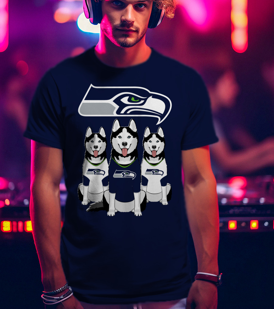 Seattle Seahawks Husky Trio Fan T-Shirt