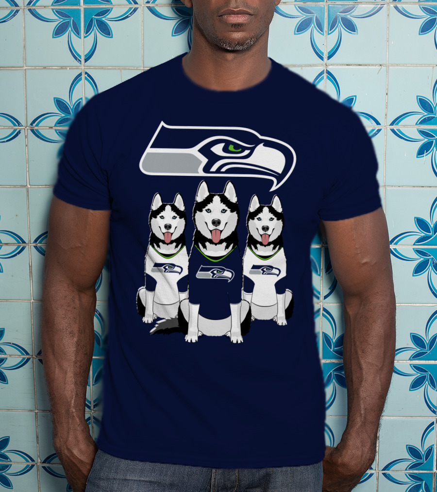 Seattle Seahawks Husky Trio Fan T-Shirt