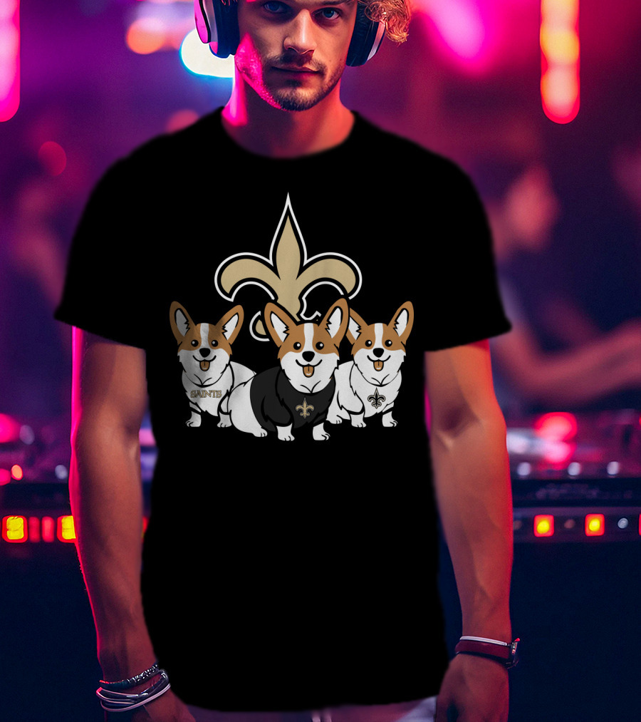  New Orleans Saints Corgi T-Shirt