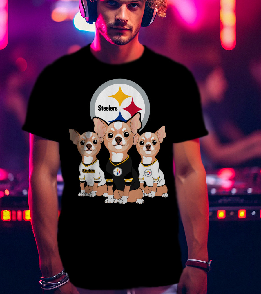 Steelers Chihuahua Trio T-Shirt