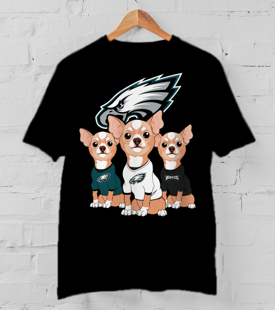 Philadelphia Eagles Chihuahua Trio T-Shirt
