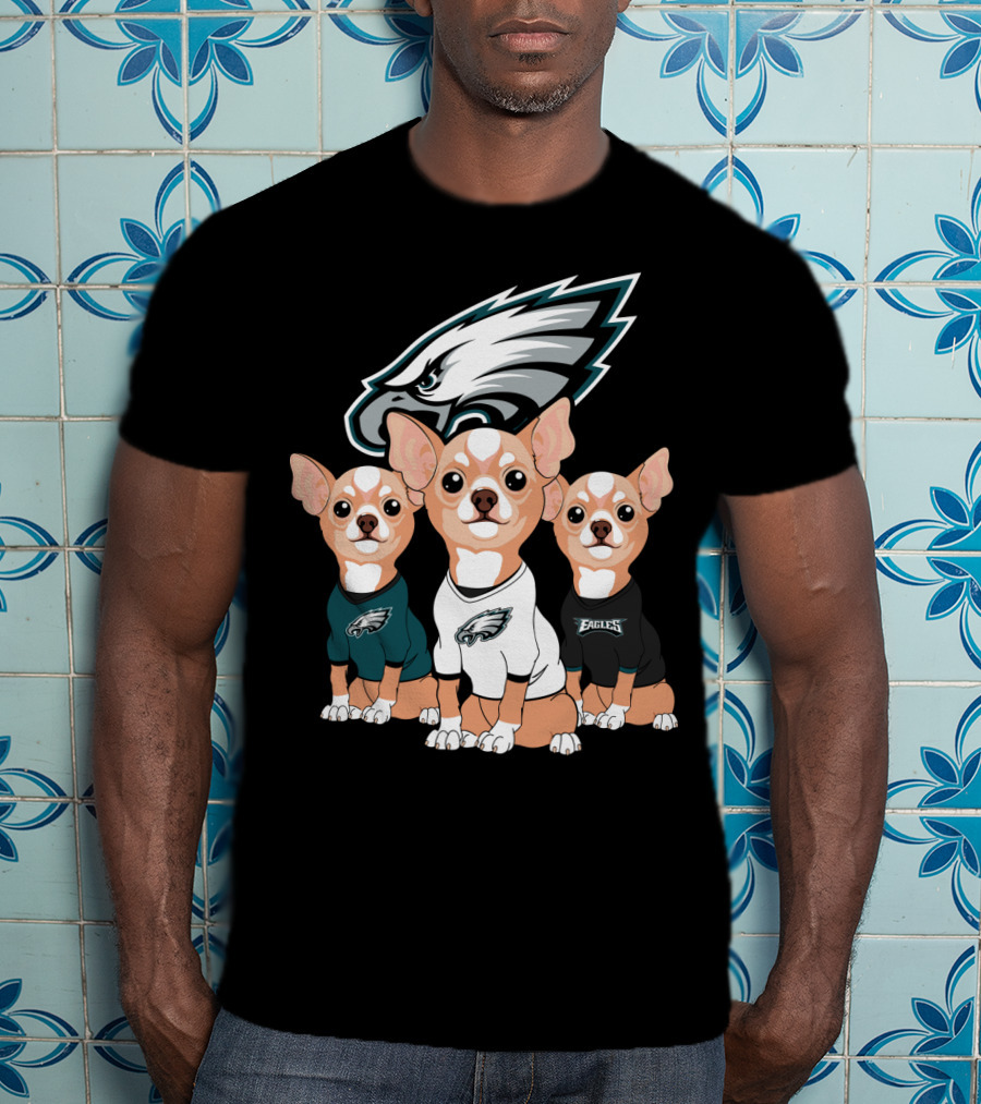 Philadelphia Eagles Chihuahua Trio T-Shirt