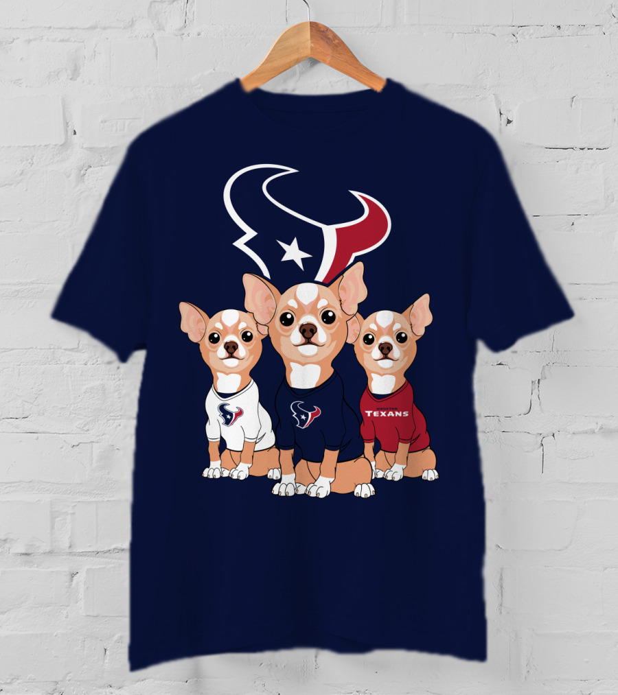 Houston Texans Chihuahua Trio Fan T-Shirt