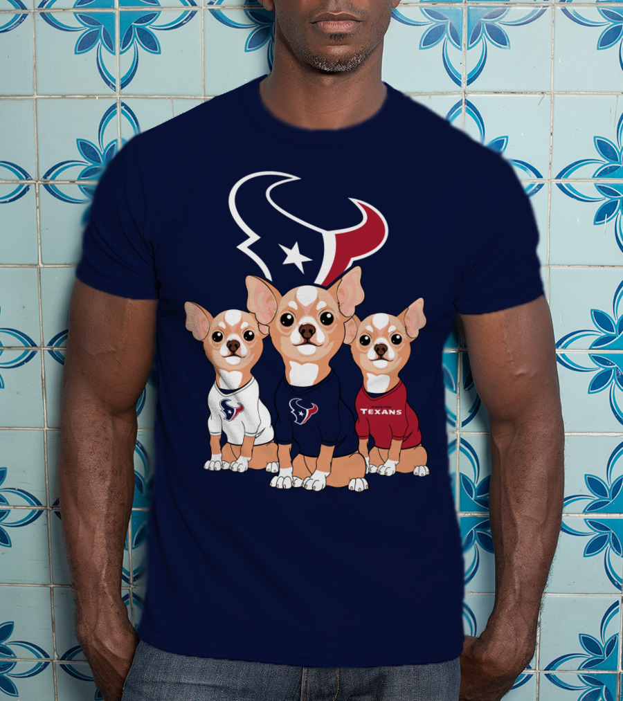 Houston Texans Chihuahua Trio Fan T-Shirt