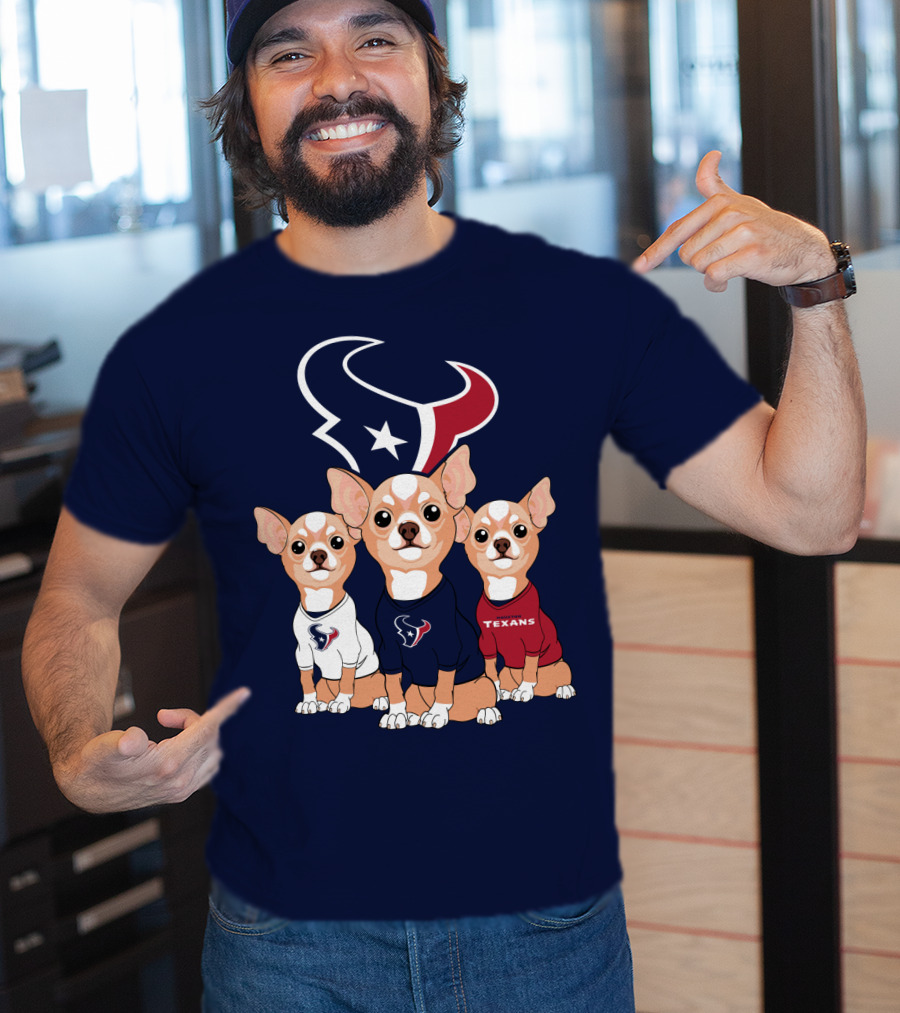 Houston Texans Chihuahua Trio Fan T-Shirt