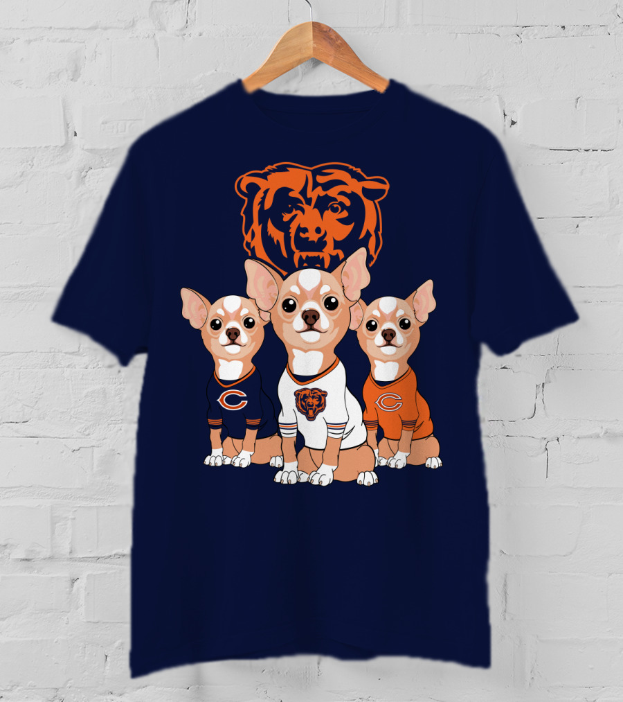 Chicago Bears Chihuahua Trio T-Shirt