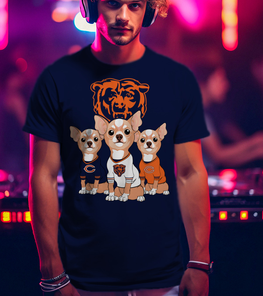 Chicago Bears Chihuahua Trio T-Shirt