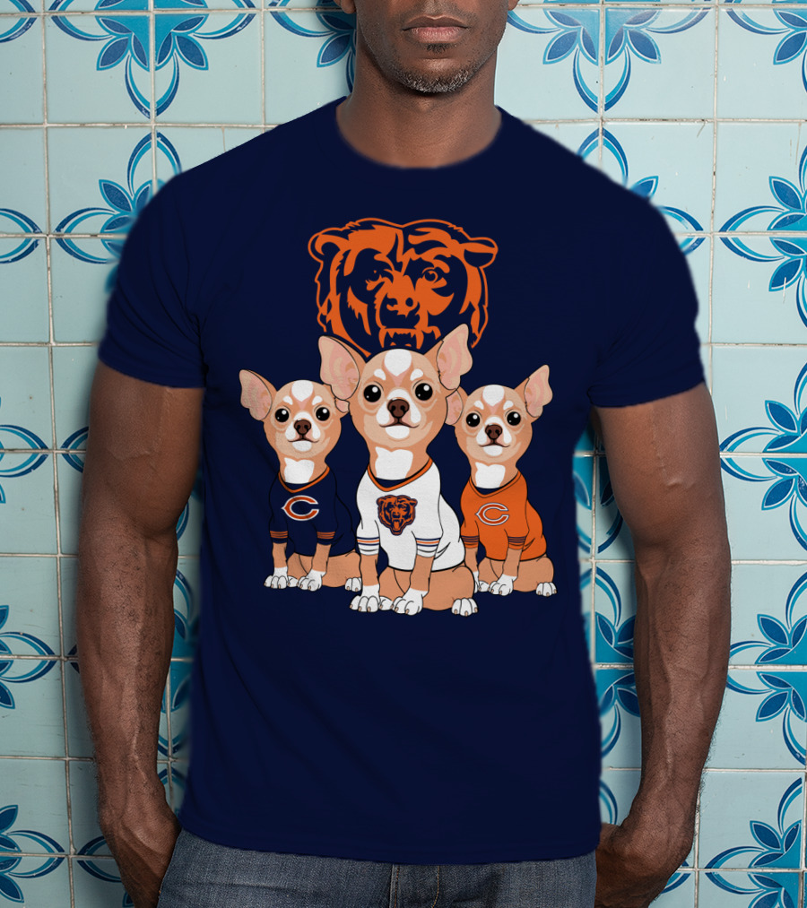 Chicago Bears Chihuahua Trio T-Shirt