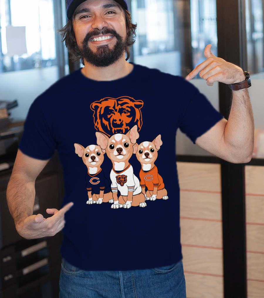 Chicago Bears Chihuahua Trio T-Shirt