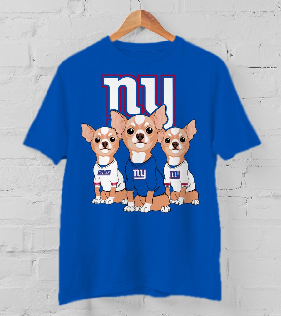 New York Giants Chihuahua Trio T-Shirt