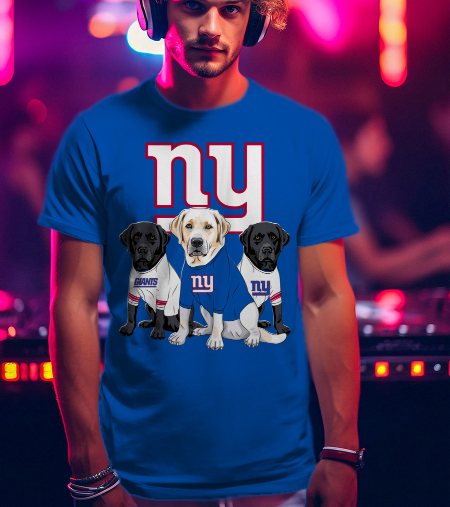 New York Giants Labrador Retriever Dogs T-Shirt