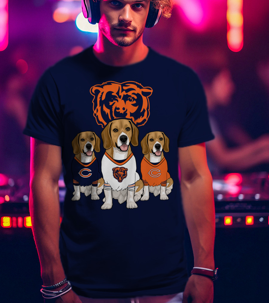 Chicago Bears Beagle Trio T-Shirt