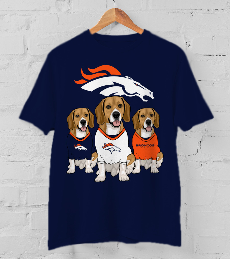 Denver Broncos Beagle Trio T-Shirt