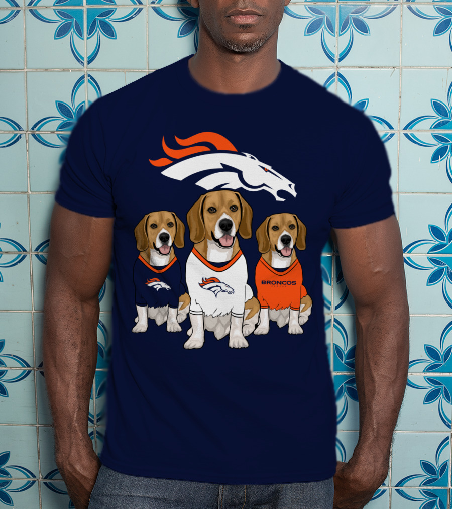 Denver Broncos Beagle Trio T-Shirt