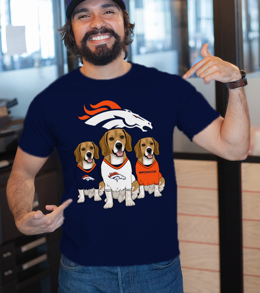 Denver Broncos Beagle Trio T-Shirt