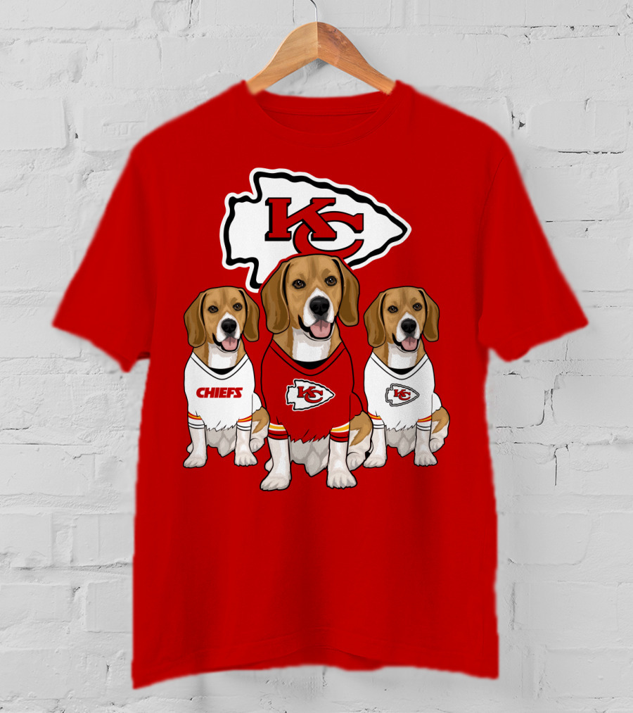 Kc Chiefs Beagle Trio Dogs T-Shirt