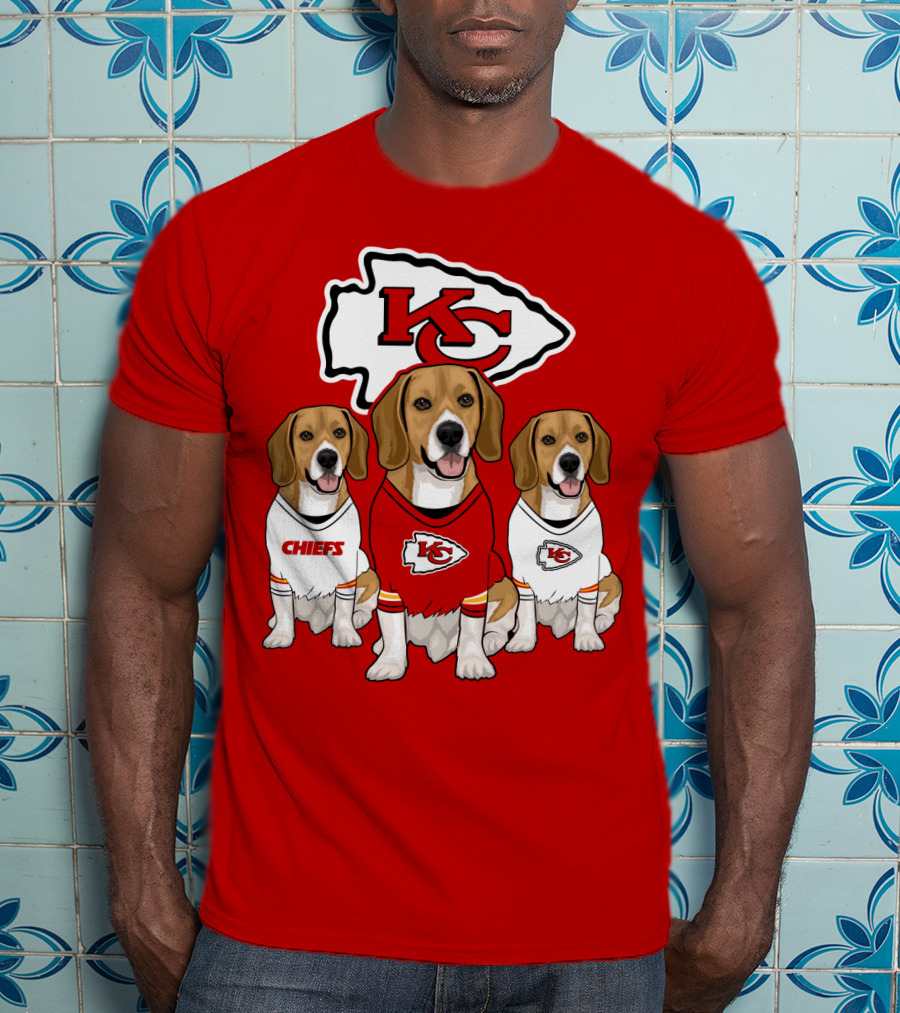 Kc Chiefs Beagle Trio Dogs T-Shirt