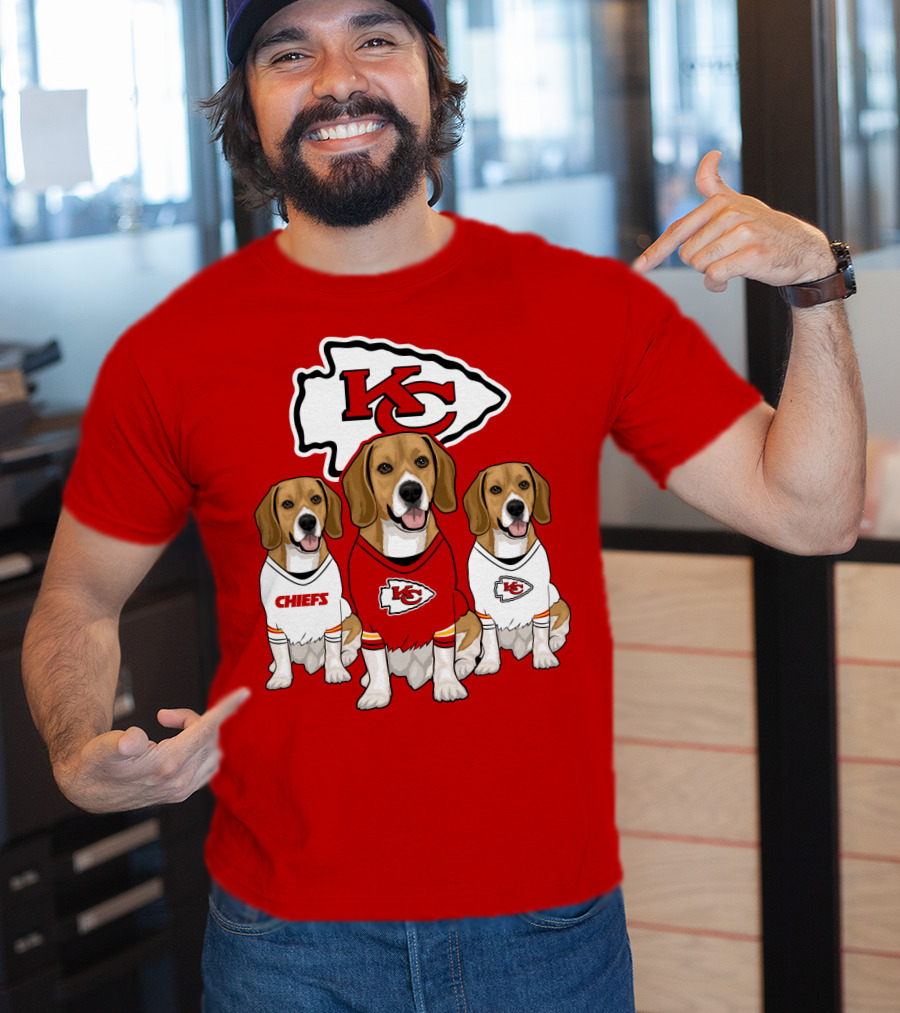 Kc Chiefs Beagle Trio Dogs T-Shirt