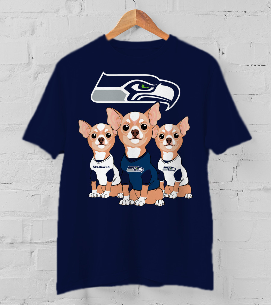 Seahawks Chihuahua Trio T-Shirt