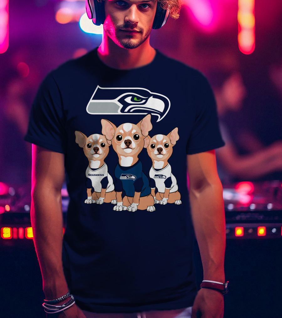 Seahawks Chihuahua Trio T-Shirt