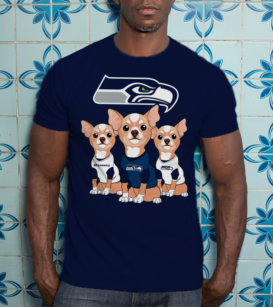 Seahawks Chihuahua Trio T-Shirt