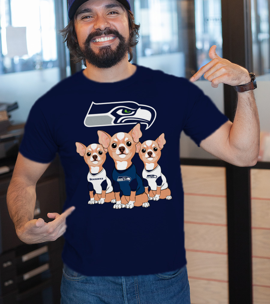 Seahawks Chihuahua Trio T-Shirt